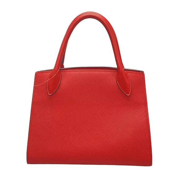 100% Authentic PRADA Monochrome Bag Red Saffiano Leather Handbag - Picture 2 of 14